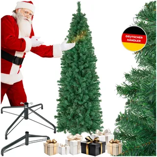 Tectake tectake® Weihnachtsbaum, verschiedene Größen, künstlich in Grün, mit dichten Nadeln, formbar mit viel Volumen, pulverbeschichteter Metallständer mit Kunststoffkappen