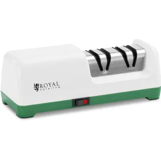 Royal Catering Elektrischer Diamant-Messerschärfer Profi-Messerschleifer 2 Stufen 20° Weiß