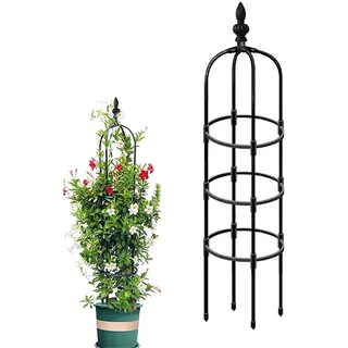 Rankhilfe Obelisk 90cm 120cm 150cm 180cm 210cm hoch, Ranksäule für Pflanzen Kletterpflanzen, Reben,Blume, Rosen, witterungsbeständig Metall Rankobelisk freistehend Rosenturm (Size : 9.8"/25cm Dia. x