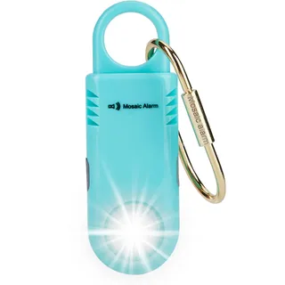2er-Pack 135 dB wiederaufladbarer Personalalarm mit ultraheller Taschenlampe. Rutschfester Schlüsselanhänger-Notfallsirene für Frauen. SOS-Mutual-Paging-Alarm & Bärenabwehr beim Wandern Aqua