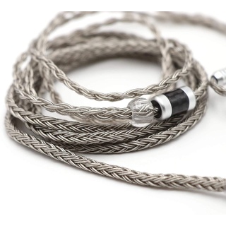 LINSOUL Tripowin Zonie 16 Core Silver Plated Cable SPC Ohrhörerkabel für KZ ZS10 PRO, ZSX, ZSN Pro, ZS10 Pro NF2u, Recessed 2pin IEMs(Recessed 2pin, 4.4mm, Grau)