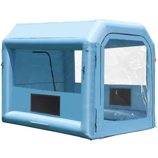 Vevor Aufblasbare Lackierkabine, 3,9 x 2,4 x 2,4 m Aufblasbare Spritzkabine, mit 550 W Gebläse & Luftfiltersystem, Tragbare Autolackierkabine zum Lackieren von Motorrädern, Fahrrädern Kleinen Möbeln