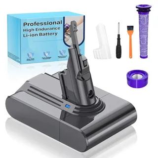 Akku für Dyson V8 Serie, 8000mAh Neues Upgrade Hochkapazitäts Ersatzakku für Dyson V8 Tier/Fluffy/Absolute SV10 Staubsauger mit Voll Set Reparatur Werkzeug Kits