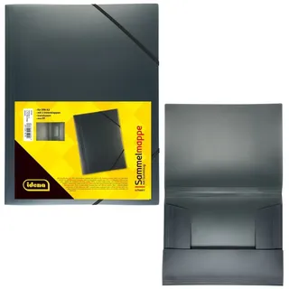 IDENA Gummizugmappe A3, PP, transluzent schwarz
