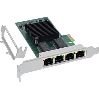 InLine Quad Gigabit Netzwerkkarte 4x RJ45 1Gb/s, PCIe x1, 51127D