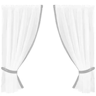 arsvita Gardinenset mit Stangendurchzug, Satin 140x120 cm - grau