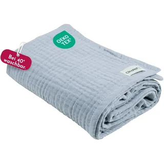 Clinotest Musselintücher Baby - 1Stk. 80x80cm - waschbare Mulltücher ohne Einlaufen - saugstarke Baby Spucktücher aus 100% Musselin-Baumwolle - weiches und atmungsaktives Pucktuch (hellblau)