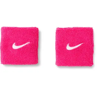 Nike Swoosh Classic Wristbands 2er Pack Schweißbänder Tennis Fitness Running Handgelenkbänder Sport, Vivid Pink/White, One Size