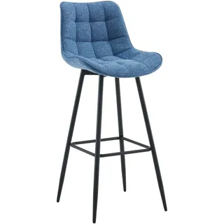CLP Barhocker Dartford I Gepolsterter Barstuhl I Tresenhocker mit Metall-Gestell und Rückenlehne