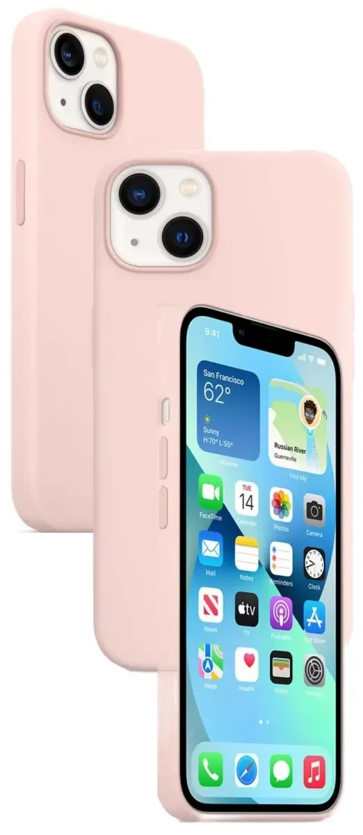 Silikon Tasche Case für Apple iPhone 13 Hell Rosa Chalk Pink MagSafe Model A2706 #MM283FE/A