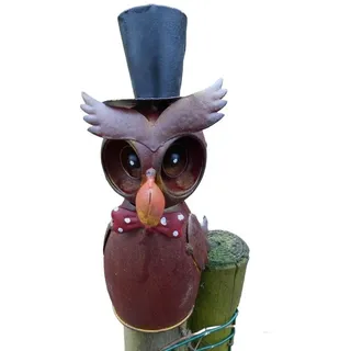 Deko-Impression Dekofigur Zaunfigur Zaunhocker Gartendeko Eule mit Zylinder u. Fliege 20 cm (1 St)