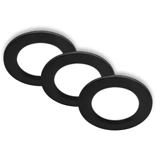 Briloner - 3er Set LED Einbaustrahler 230V flach, neutralweißes Licht, je 3W 330lm, LED Spot, Deckenspots, Spots 230V, Einbauleuchten, Einbauspots, Deckenstrahler, 9 x 2,8 cm (DxH), Schwarz