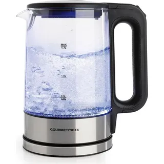 GOURMETmaxx Glas-Wasserkocher LED 1,7 l Schwarz