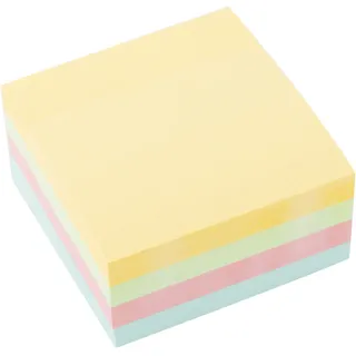 D.RECT Haftnotizen Pastell 76x76 mm – 400 Blatt – Selbstklebende Sticky Notes Würfel – Haftnotizzettel in sanften Farben – Für Büro, Schule und Zuhause – Rückstandsfrei ablösbar