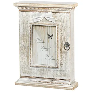 Kobolo Dekoobjekt Schlüsselkasten Schlüsselbox - LOVE VINTAGE Holz beige|weiß