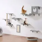 VEVOR Katzenregale zur Wandmontage, Katzenwandregale und Sitzstangen mit Sprungbrettern, Hängematte, Sofa, Katzenbaum & Katzengriff, Katzenmöbel und