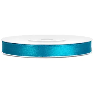 P&D Satin Geschenkband türkis 25m 6mm breit