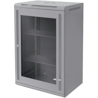 ECD Germany Netzwerkschrank 18HE Serverschrank 19 Zoll Grau, 60x90x45cm