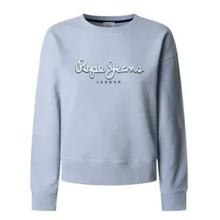 Pepe Jeans für Damen. PL581484 Sweatshirt Maddy blau (S), Lässig, Baumwolle