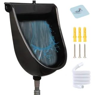 tddouck Herren wasserlose Wand montiert im Freien Urinal 12,6 x 9,5 x 18,5 Zoll spritzsicheres Urinal mit 59-Zoll-Schlauch PP Plastik Plastik