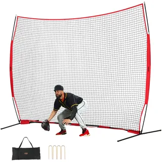 Vevor Barrikaden-Backstop-Netz, 393 x 140 x 275 cm Ballsport-Absperrnetz, Tragbare Übungsausrüstung mit Tragetasche, Schutzschirm für Baseball-, Softball-, Lacrosse-, Fußball- und Hockeytraining