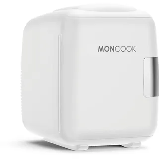 MONCOOK Mini-Kühlschrank für Schlafzimmer – Kleine, tragbare und leise Mini-Kühlschränke für Hautpflege – Kühl- und Wärmefunktion – Perfekt für Zuhause, Büro, Auto oder Reisen - 14L - Weiß Mono