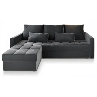 masseno Ecksofa KOS PIK mit Schlaffunktion L-Form, Sofa mit Bettkasten, Wohnzimmersofa, Couch, Soffa, Bettsofa, Couchgarnitur- Grau, Paros 06