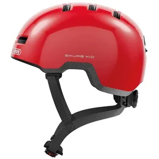 ABUS Kinderhelm Skurb Kid - robuster Fahrradhelm im Skater-Look mit Platz für einen Zopf und vielfältigen Designs - für Mädchen und Jungen - Rot Glänzend, Größe S