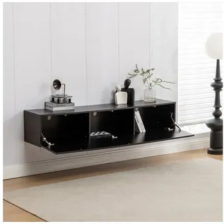 Thanaddo TV Schrank, Lowboard Fernsehschrank TV Schrank Hängend 160x30,5x34cm, Schwarz