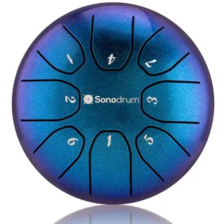 Sonodrum Zungentrommel - "Standard" - Handgefertigt - (14cm / 20cm) - 8 Zungen - C-Dur, Beere / 14 cm