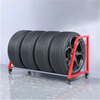 Generisch Reifen-Präsentationsständer, bodenstehender Autoreifen-Aufbewahrungsständer, Reifenständer for die Garage, rollendes Reifenregal, Autoreifenständer mit Rädern