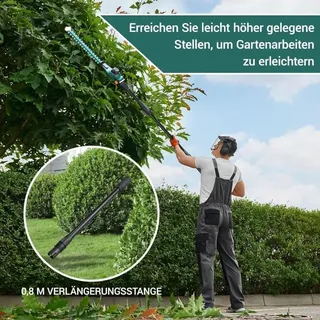 Akku Teleskop Heckenschere & Hochentaster,Rasentrimmer Elektro Multigartengerät 20V 4,0Ah