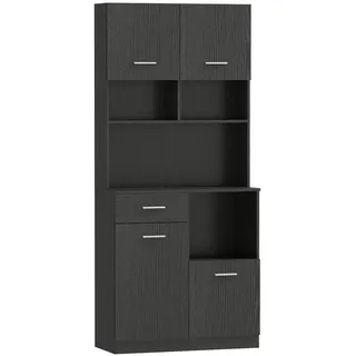 Homcom Küchenschrank 80 x 35 x 180 cm Schwarz