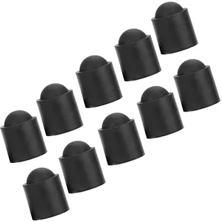 Syrisora ​​10 Stück Pool-Queue-Spitzen-Gummiabdeckung, Billard-Queue-Stick-Schutzkappe, Zubehör (Schwarz)