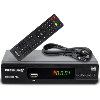 Premium X PremiumX HD 520SE FTA Digital SAT Receiver DVB-S2 HDMI SCART USB Multimedia-Player, Astra Hotbird vorprogrammiert
