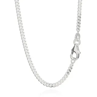 NKlaus Panzerkette Echte 925er Silber Panzer Kette Panzerkette 5019 Collier 60cm 2,0mm 7, (1 Stück), Made in Germany silberfarben