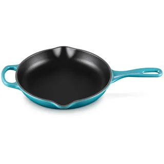 LE CREUSET Signature Gusseisen Brat- und Servierpfanne, Rund, Ø 23 cm, Für alle Herdarten inkl. Induktion geeignet, 1,93 kg, Karibik, 20182231700422