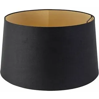 QAZQA Baumwolllampenschirm schwarz 40/35/22 mit goldener Innenseite,