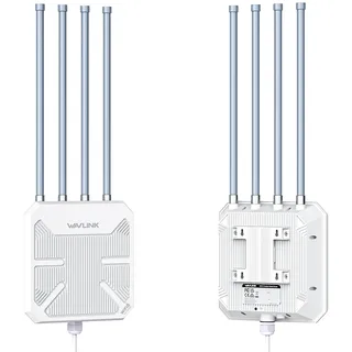 WAVLINK WiFi6 Outdoor Access Point, Long Range Outdoor WiFi, Dual Band 2.4G+5G AX3000 Mesh Extender mit PoE/4x8dBi High-gain Antennen/IP67 Wetterschutzgehäuse/Signal Booster Amplifier