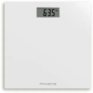 Rowenta Premiss BS1401 Digitale Personenwaage, großes Display, Tragkraft 150 kg, ultradünn, automatisch, Plattform aus gehärtetem Glas, inklusive Batterie 30 x 30 cm