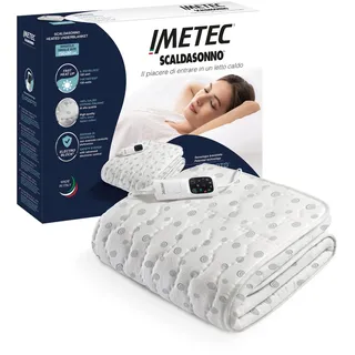 Imetec Scaldasonno Adapto, Einzelwärmeunterbett, 150x80 cm, niedriger Verbrauch, patentierte Technologie, schnelle Erwärmung, individuelle Temperatur, 100 % Baumwolle, Made in Italy, 6-Temp.-Steuerung