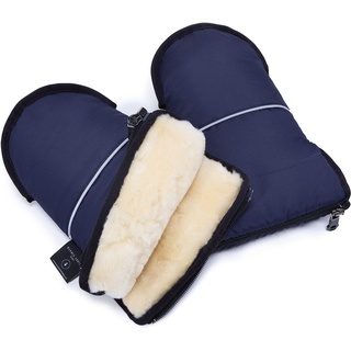 Lammfell Handwärmer von WERNER CHRIST BABY – GLOVY Handschuhe sind der ideale Kinderwagen-Muff aus medizinischem Fell, warmer universaler und wasserabweisender Handmuff, in navy (dunkelblau)