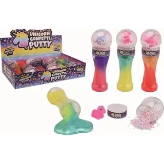 JOHNTOY 24486 Knetekegel mit Einhorn und Schaumkugeln an der Spitze, sortiert