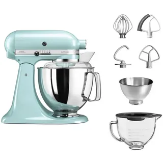 5KSM175 Eisblau Glasset mit Glasschüssel