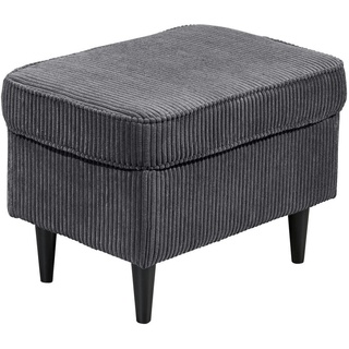 MID.YOU Hocker Dunkelgrau, - 63x43x42 cm, Wohnzimmer, Hocker, Sitzhocker