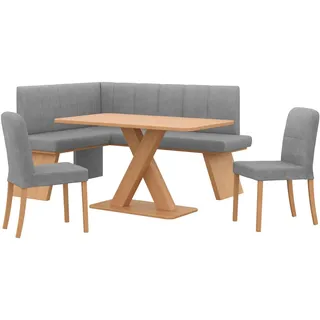 Home Affaire Eckbankgruppe »Nina« Set, 4er, 4 Stk. tlg. Sitzgruppe Esszimmer Stühle Tisch und Bank bequem gepolstert, grau