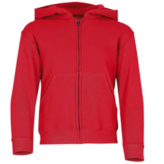 FRUIT OF THE LOOM KIDS CLASSIC HOODED SWEAT JACKET - Unisex Kinder Kapuzen Sweat-jacke, rot, 152