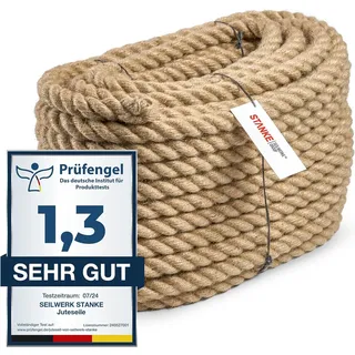 STANKE Seil Juteseil gedreht 30mm Kordel Tauwerk Kratzbaum (Naturseil), imprägniert beige|braun Ø 30 mm x 500 cm