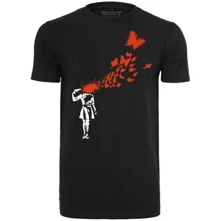 MERCHCODE Brandalised - Banksy ́s Graffiti Butterfly Tee - Schwarz - XS
