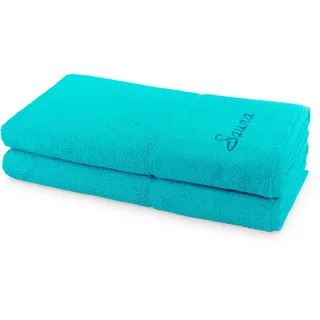 Frottana Saunatuch 80 x 200 cm blau 2-tlg.